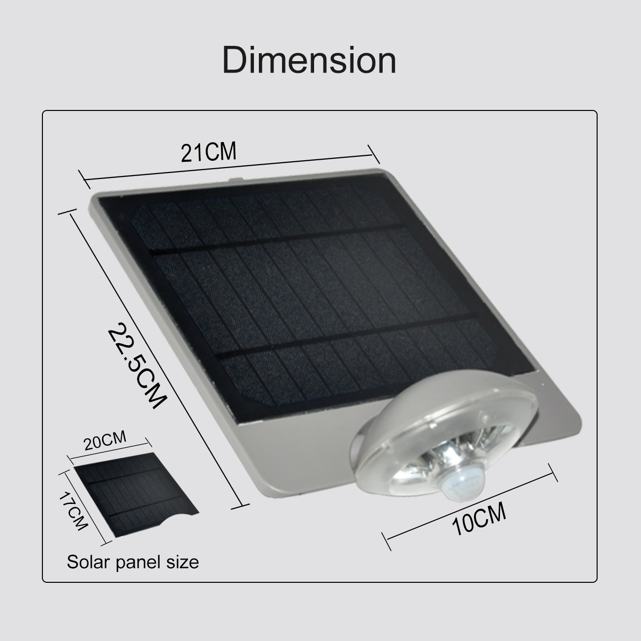 dimensions applique solaire